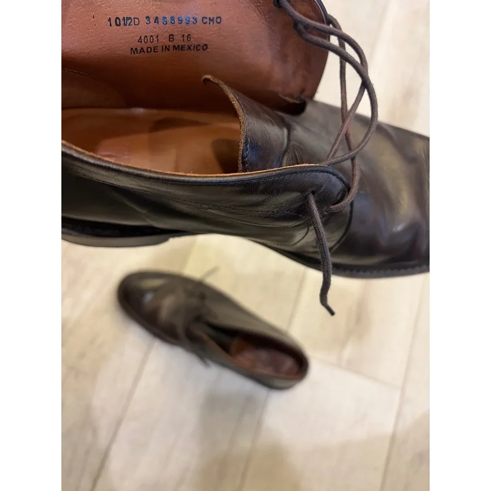 Frye Phillip Chukka Boots Mens 10.5 D Dark Brown Leather Lace Up Ankle 86993